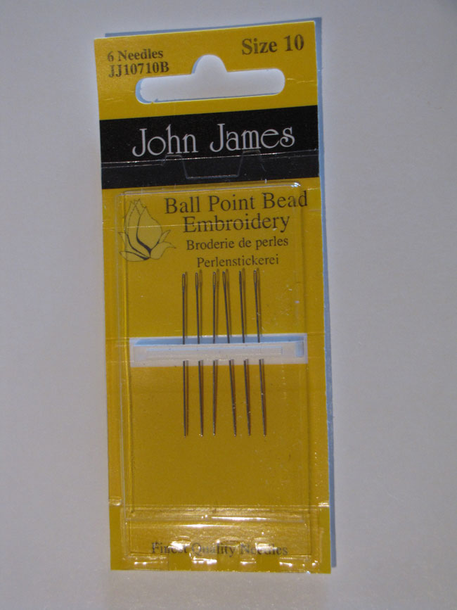 Ball Point Beading Embroidery Needles Size 10 - John James