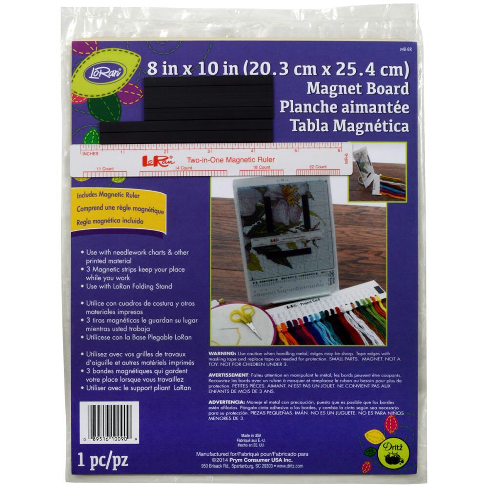LoRan Magnetic Board 8" x 10" & 6" Ruler