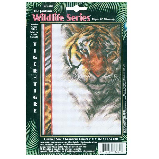 Tiger Cross Stitch Kit by Janlynn 13-0261