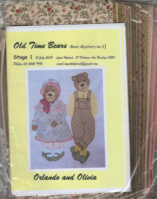 Orlando & Olivia Kit - Old Time Bears Quilt Block by Lynn Hyland