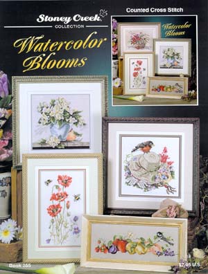 "Watercolour Blooms" Cross Stitch Book from Stoney Creek #355