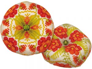 Biscornu Poppies Cross Stitch Kit by Riolis RI1620AC