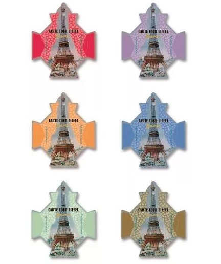 Six Eiffel Tower Thread Storage Cards by Sajou - Image 2