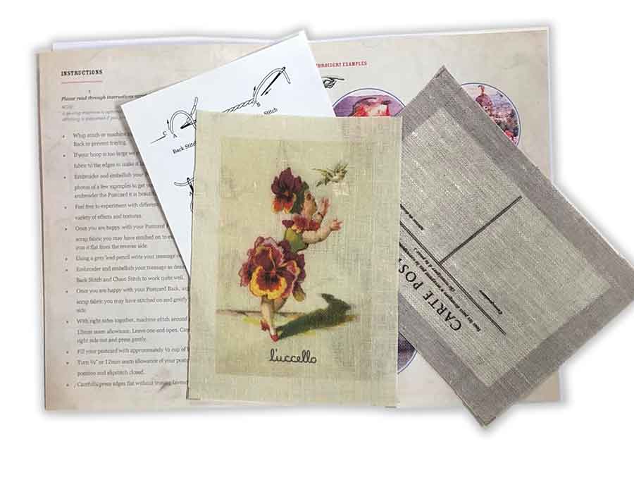 Pansy Girl Vintage Postcard Sachet by L'uccello - Image 4