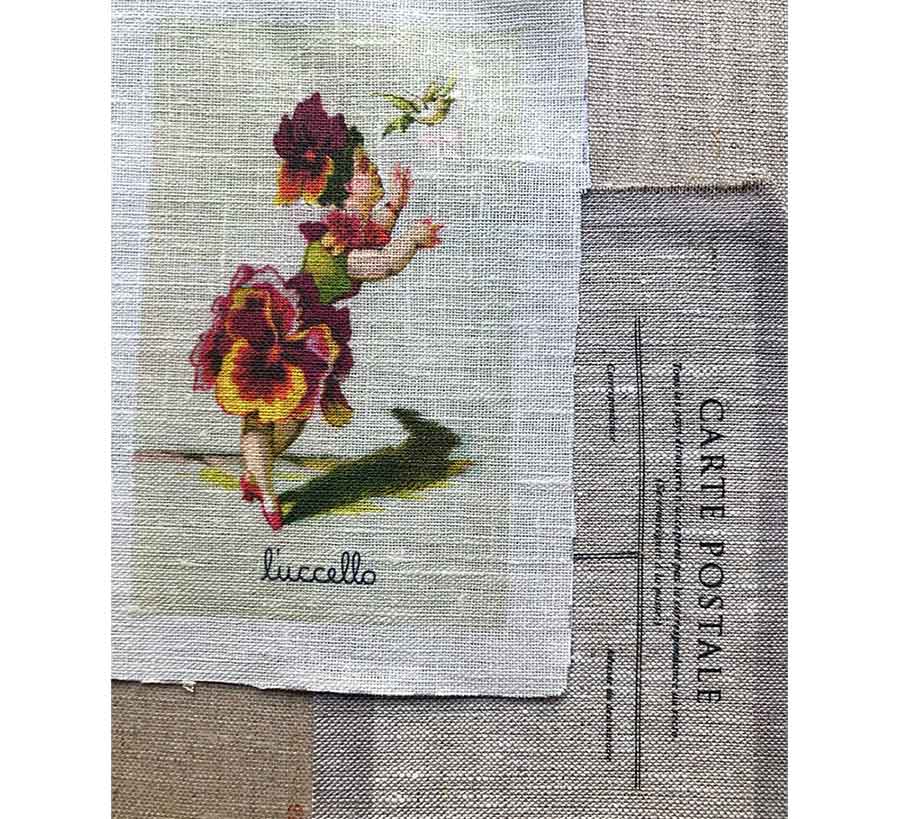 Pansy Girl Vintage Postcard Sachet by L'uccello - Image 3