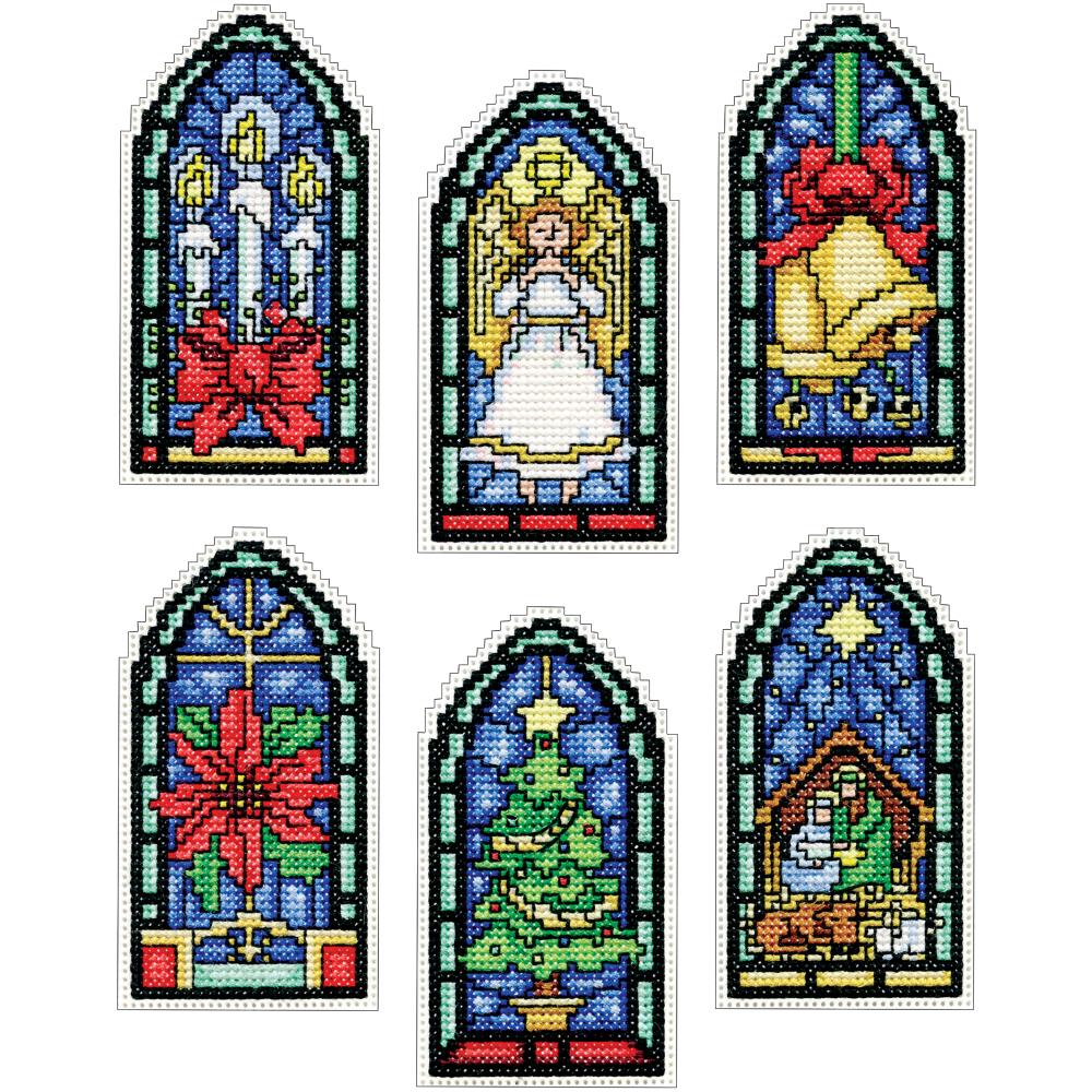 Stained Glass Ornaments Cross Stitch Kit by Design Works DW5909
