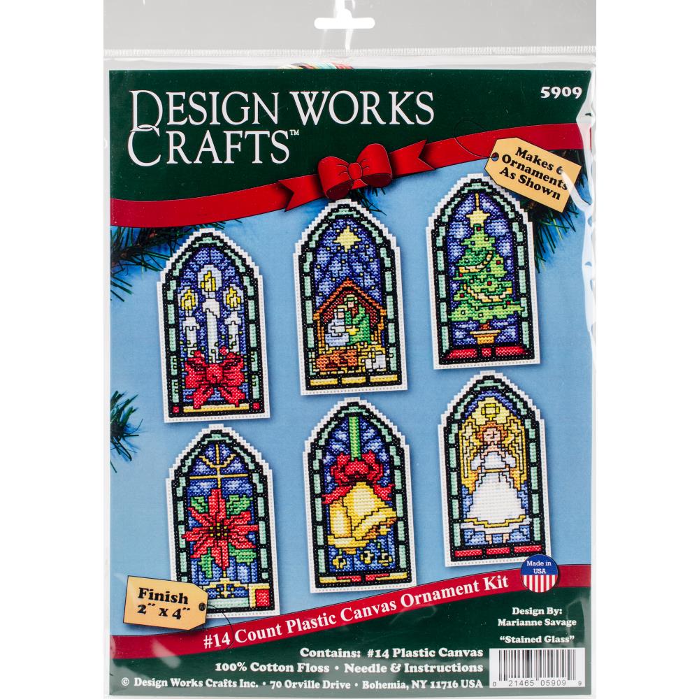 Stained Glass Ornaments Cross Stitch Kit by Design Works DW5909