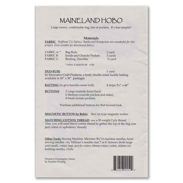 Maineland Hobo Bag Pattern by Aunties Two Patterns - Image 2