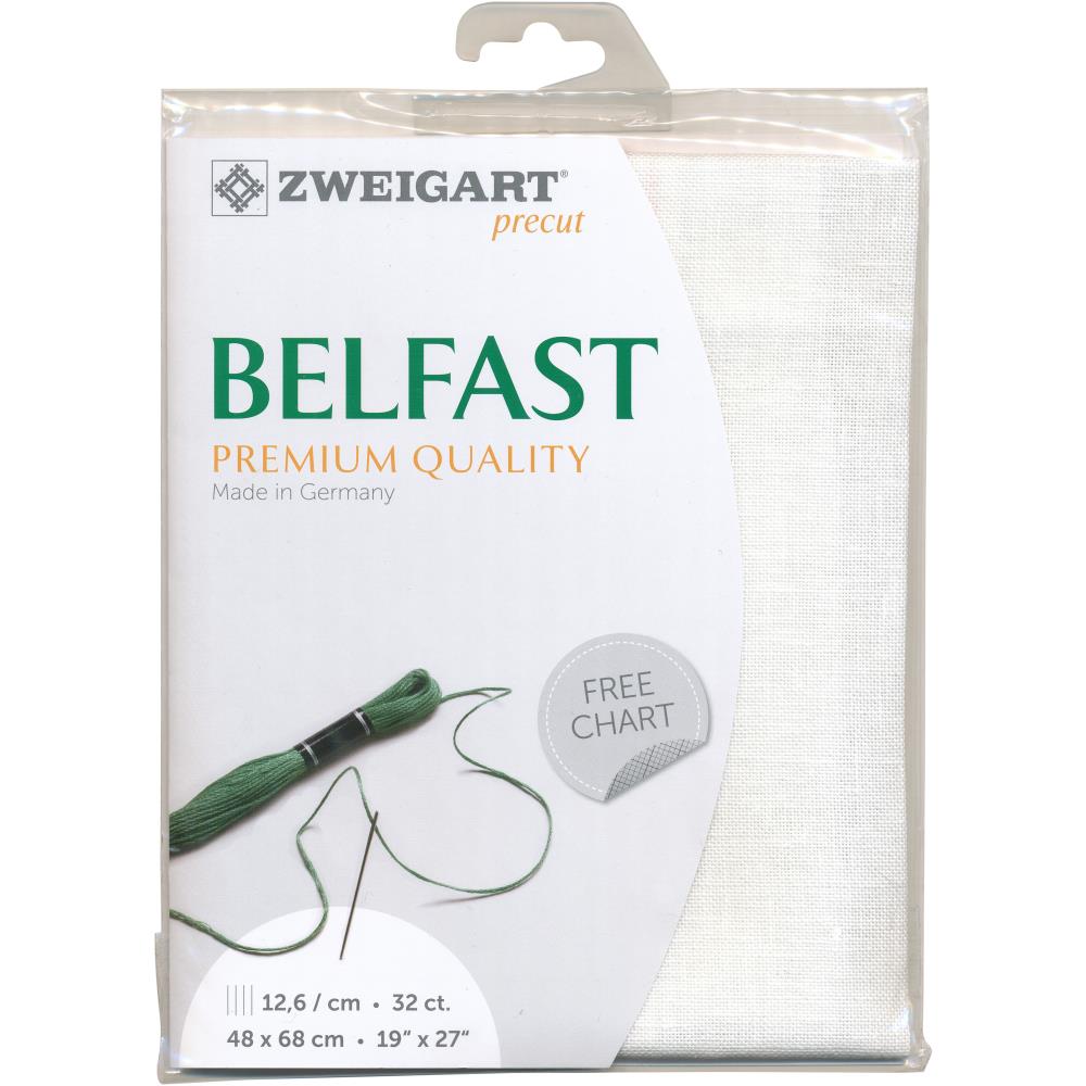 32ct Belfast Linen White 48 x 68 cm Pack by Zweigart Z3609/100