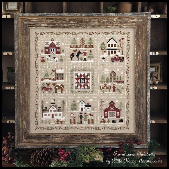 Farmhouse Christmas Part 1 Little Red Barn Pattern from Little House Needleworks
