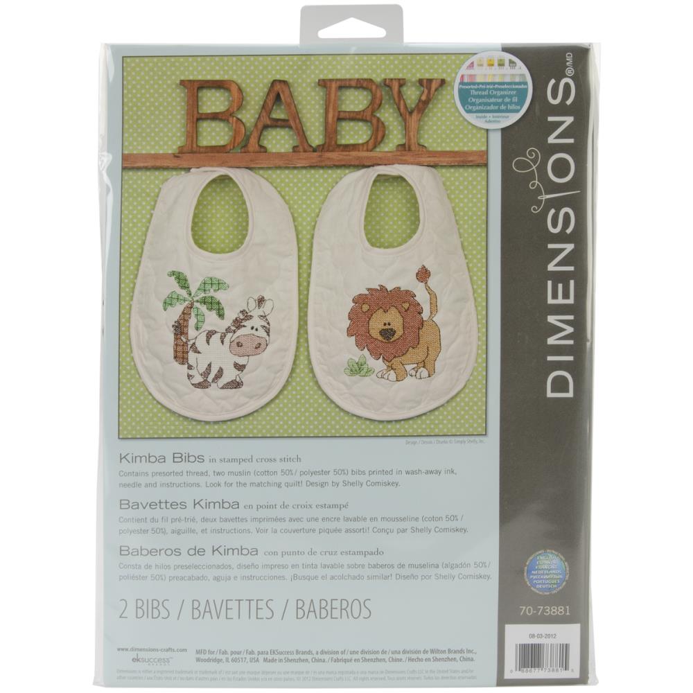 Kimba Baby Bibs Stamped Cross Stitch Kit From Dimensions 70 73881