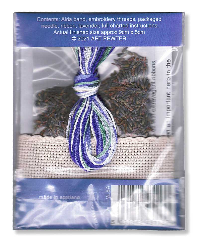 Victorian Lavender Sachet Cross Stitch Kit from Textile Heritage - Image 3