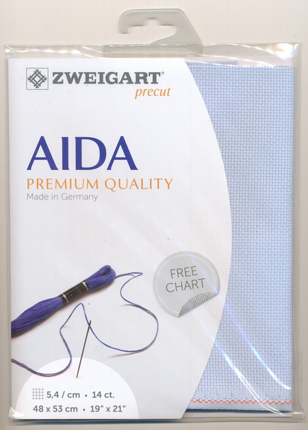 5130 Pale Blue  Zweigart Aida 14 Count Pack 48 x 53cm
