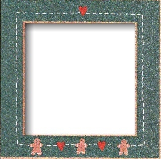 Frame 6" x 6" Matte Green with Gingerbread Hearts by Mill Hill GBFRFA9