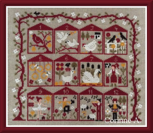 Annie Beez Folk Art COUNTRY CHRISTMAS ORNAMENTS 3 Cross Stitch Pattern