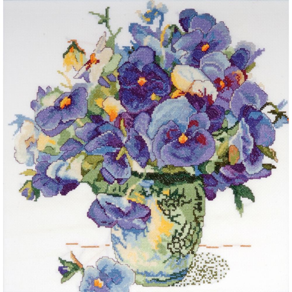 Pansy Floral Cross Stitch Kit from Design Works DW2771