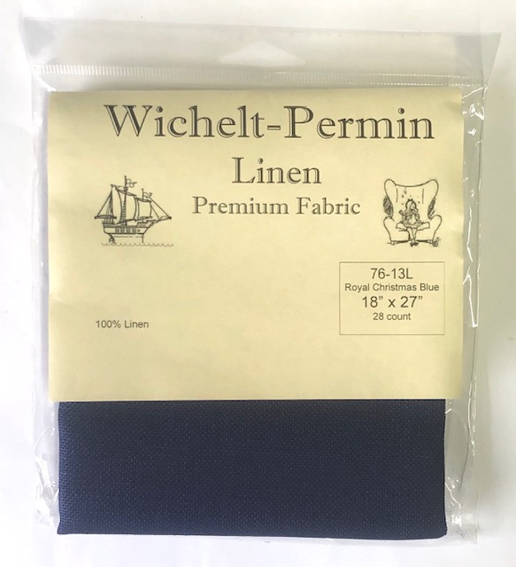 28ct Linen Royal Christmas Blue Fat Quarter from Wichelt 76-13L