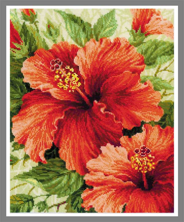Hibiscus Cross Stitch Kit by Riolis R1967
