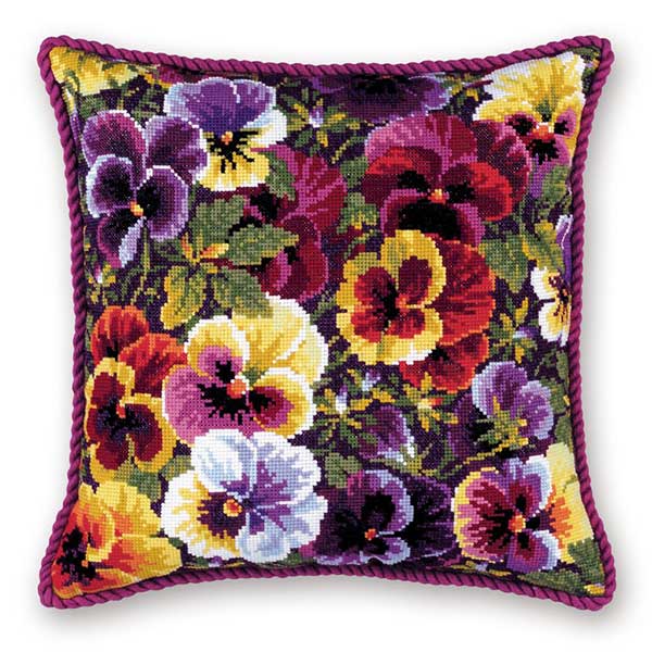 Royal Pansies Cross Stitch Kit from Riolis R1999 - Image 3
