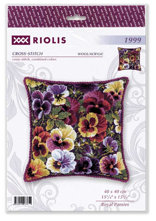 Royal Pansies Cross Stitch Kit from Riolis R1999
