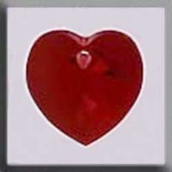 Crystal Treasure 13042 Small Heart Siam Red
