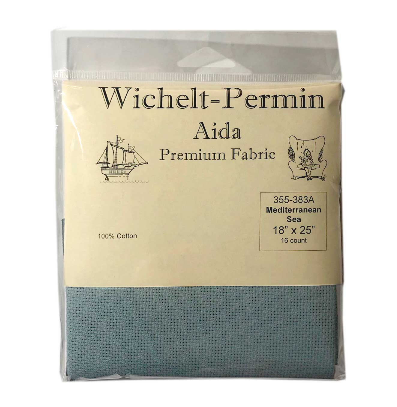 16ct Mediterranean Sea Aida Fat Quarter 18" x 25" from Wichelt 355-383A