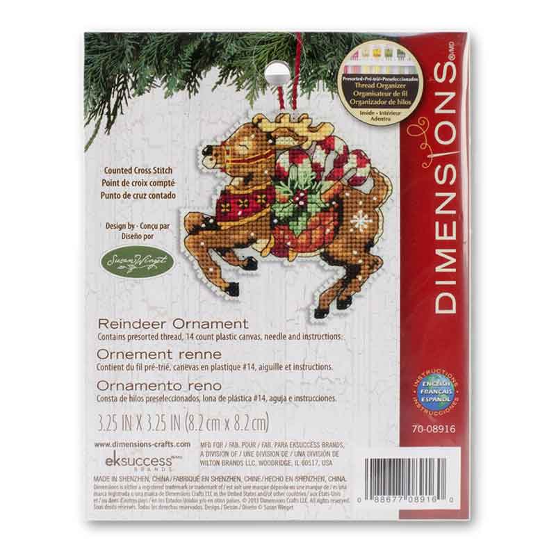 reindeer ornament cross stitch kit