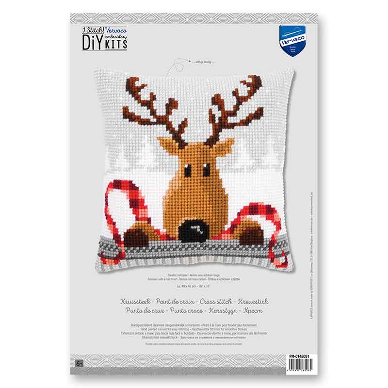 Reindeer Needlepoint Cushion Top Kit by Vervaco - Image 2