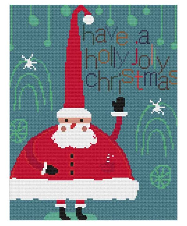 holly jolly cross stitch pattern