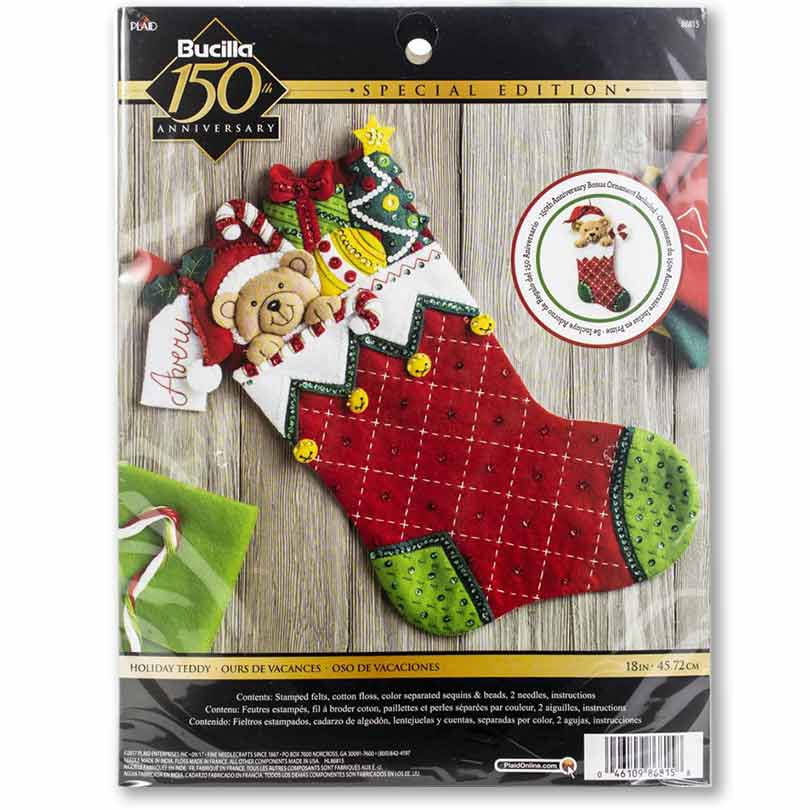 holiday teddy felt applique