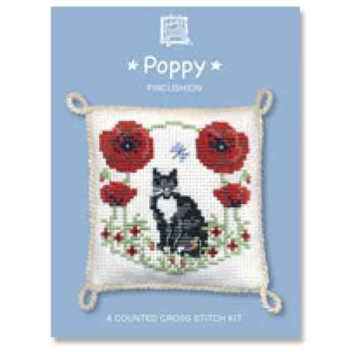 poppy cat pincushion kit