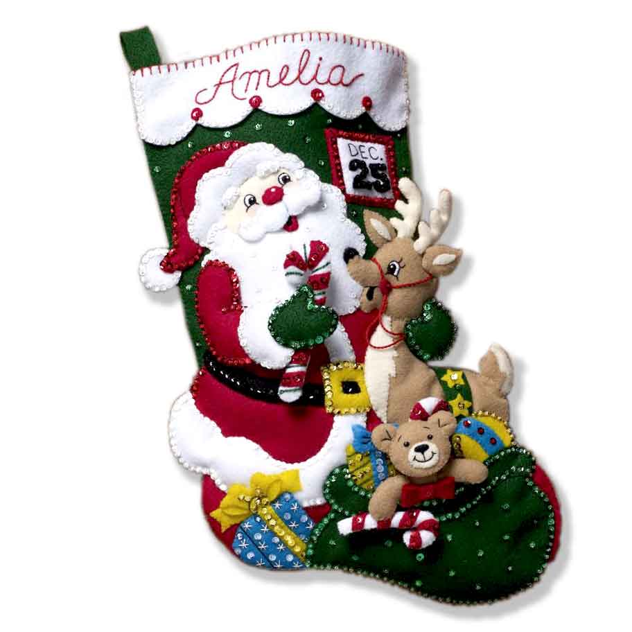 santa and friends felt applique