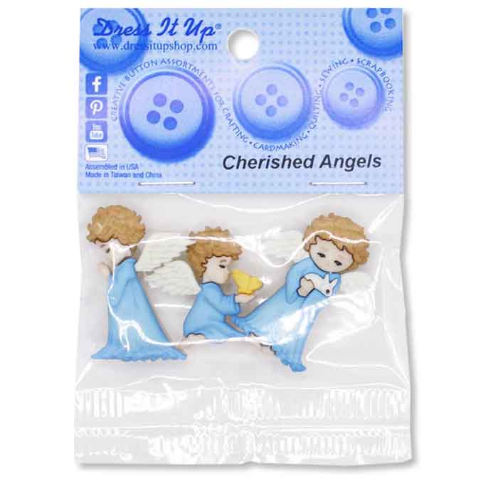 angel buttons 3 pack