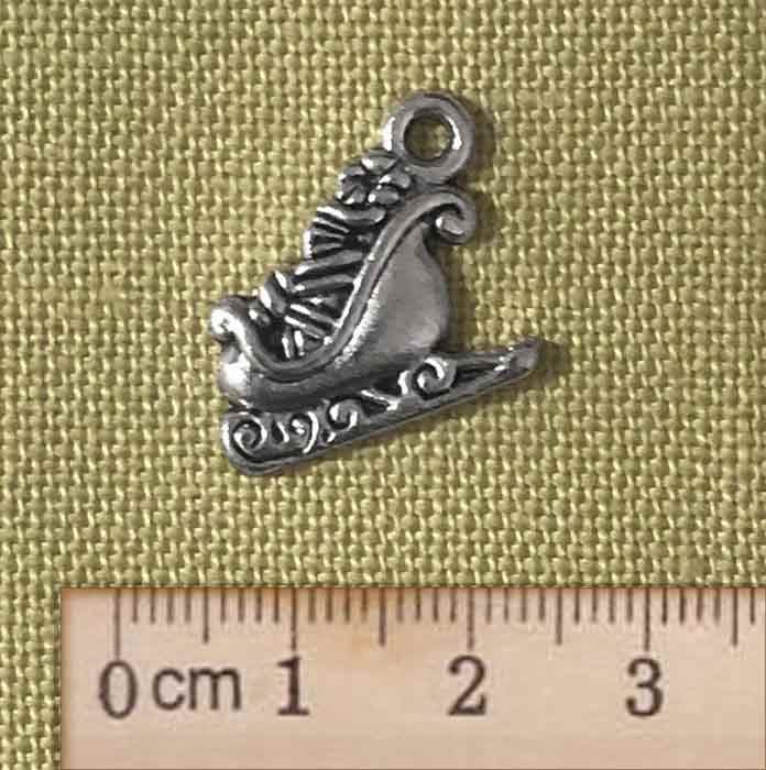 Xmas Sleigh alloy charm