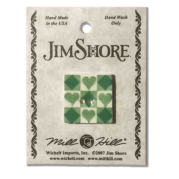 Green tic tac toe button jim shore