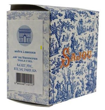 Arc de Triomphe Blue Box Cross Stitch Kit by Sajou - Image 3