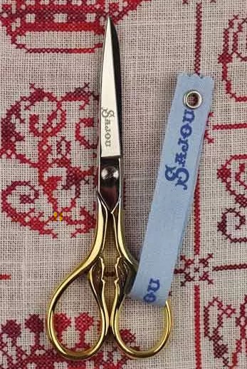 Gilded 12.5cm sewing scissors by Sajou