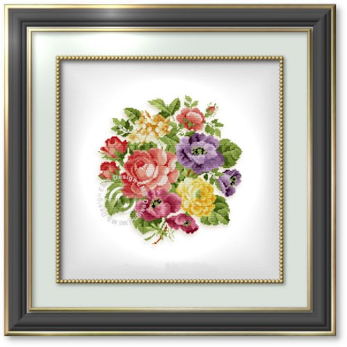 Flower Bouquet cross stitch pattern by Ellen Maurer-Stroh
