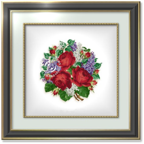 Roses and Lilacs cross stitch pattern by Ellen Maurer-Stroh