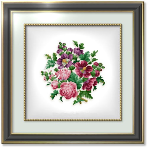 Symphony in Pink cross stitch p[attern by Ellen Maurer-Stroh
