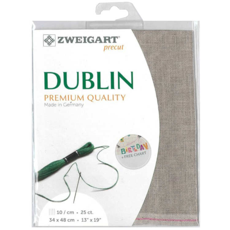 25 count Zweigart Dublin Linen fabric piece 34 x 48 cm