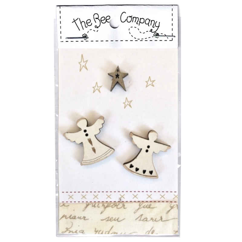 Angels and star buttons by the Bee Company TBM7b