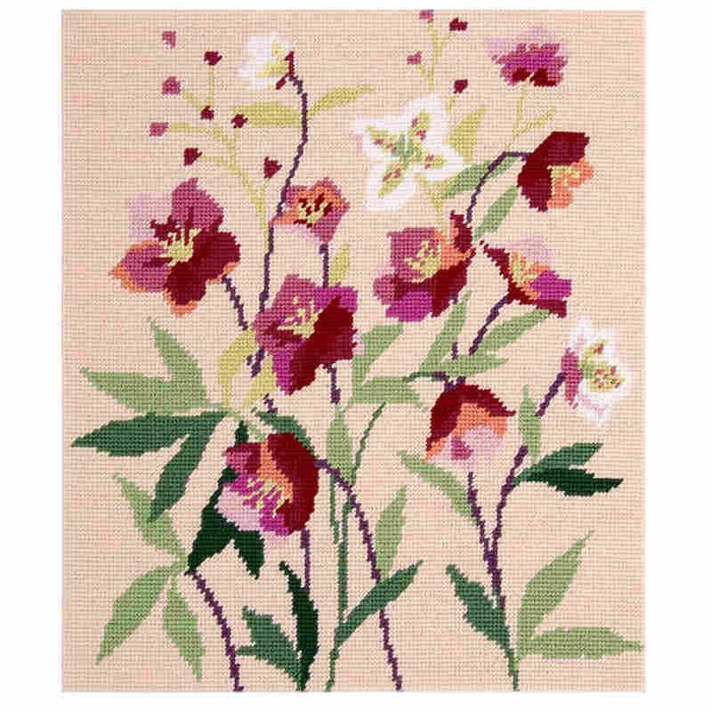 helleborus printed tapestry canvas by DMC