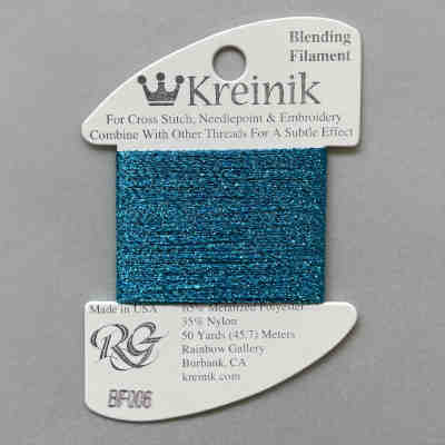 006 Kreinik Blue Blending Filament on a card