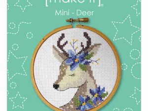 Deer mini cross stitch kit with hoop from Make It