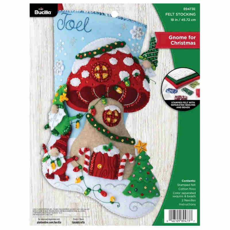 Gnome for Christmas Felt Stocking Kit by Bucilla - Image 2