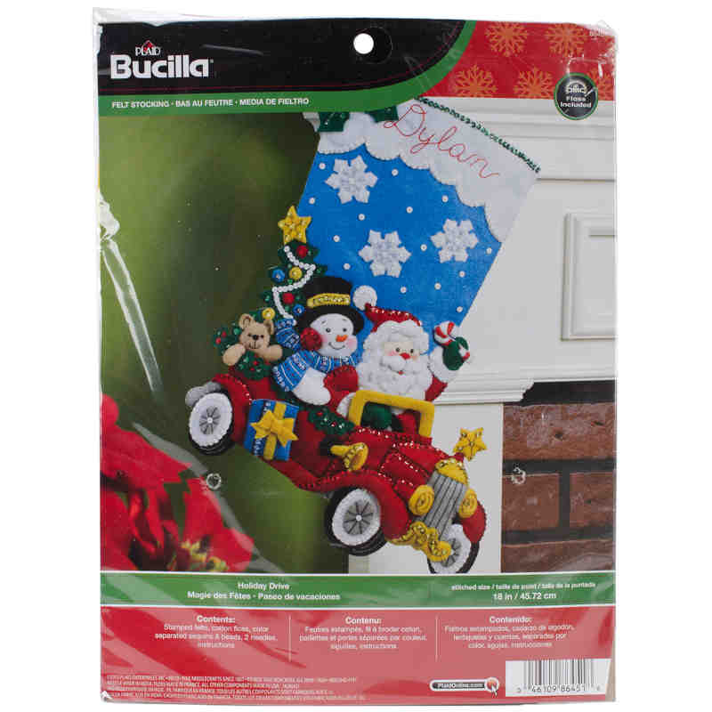 Holiday Drive Felt Christmas Stocking Kit by Bucilla - Image 2