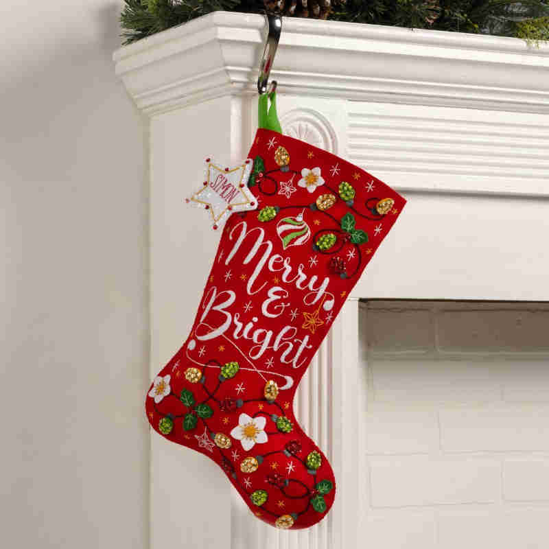 Merry and Bright Felt Stocking Kit by Bucilla - Image 2