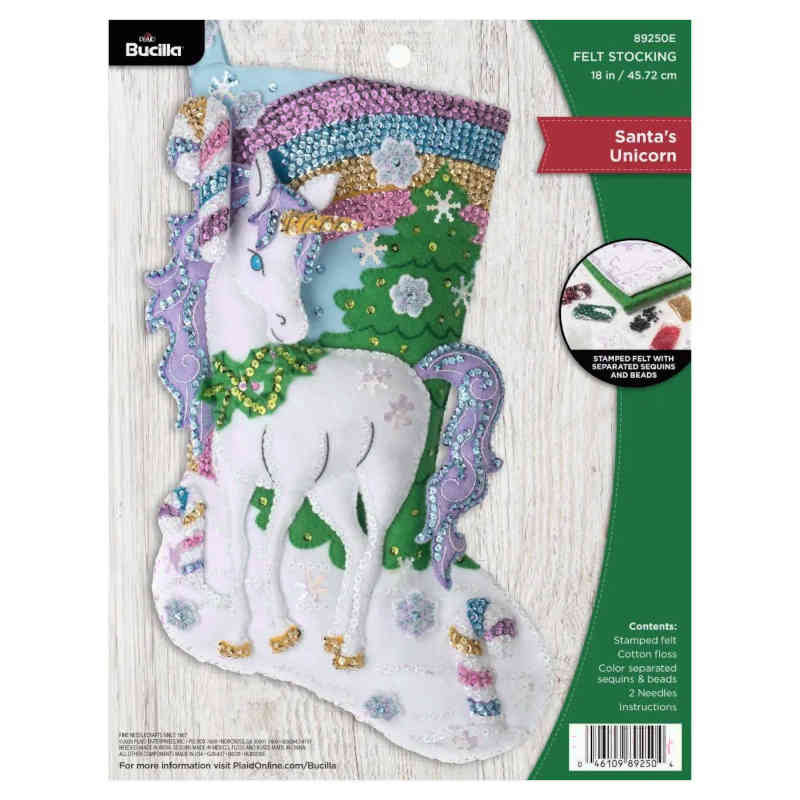 Santa's Unicorn Felt Stocking Kit by Bucilla - Image 2