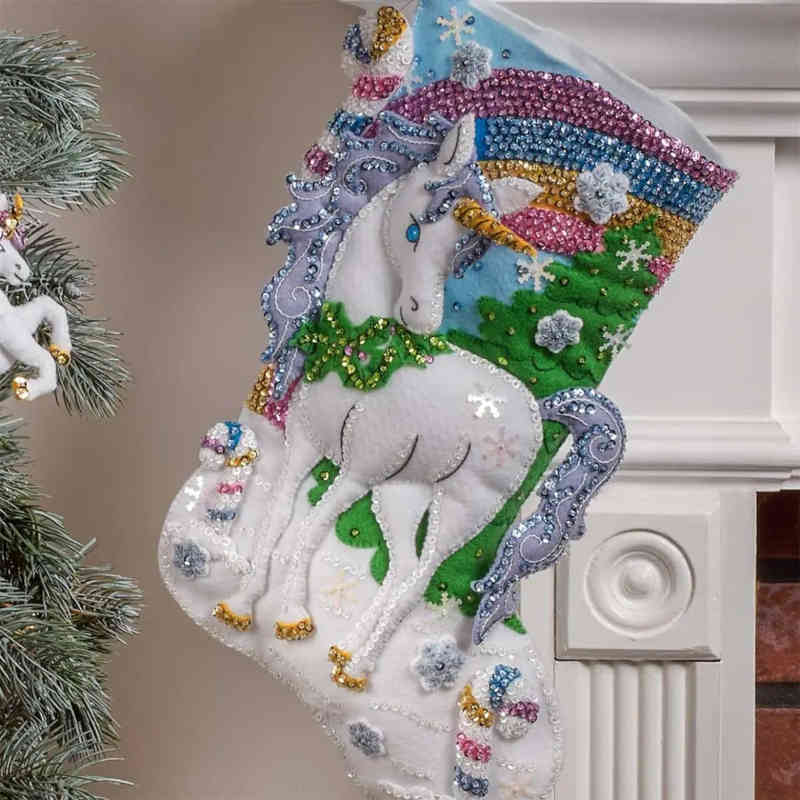 Santa's Unicorn Felt Stocking Kit by Bucilla - Image 3